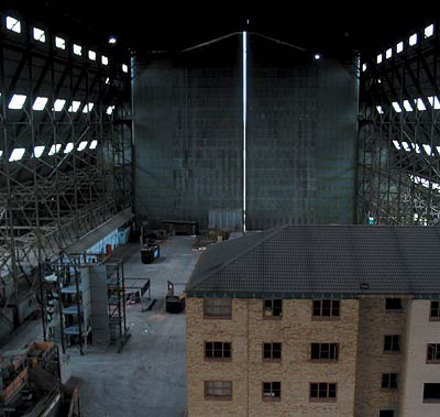 Cardington Hangars (still from Batman Begins Extras DVD release)