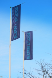 Banners outside Elstree Studios, February 2009 - Click to enlarge Banners outside Elstree Studios, February 2009