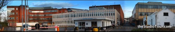 Panoramic view of the entrance to Elstree Studios, February 2009