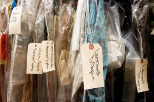 All costumes are labelled with their history (photo by Jan Kivisaar, November 2005) - Click to enlarge All costumes are labelled with their history (photo by Jan Kivisaar, November 2005)