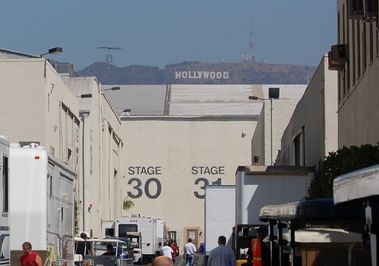 Stages 30 and 31 with the Hollywood sign in the background (September 2008)