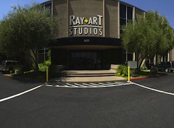 2 - Main Entrance on Variel Avenue in 2001 (from former Ray Art Studios website) - click to enlarge 2 - Main Entrance on Variel Avenue in 2001 (from former Ray Art Studios website)