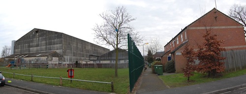 Shepperton Studios - H Stage and housing estate, February 2009 - Click to enlarge Shepperton Studios - H Stage and housing estate, February 2009