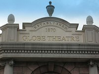 Detail of the front of the Globe Theatre (built in 1999!!) Detail of the front of the Globe Theatre (built in 1999!!)