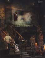 'The entrance of Dracula at top of stairs' November 1980 Lighting Dimensions magazine article (scan courtesy of Janek Kaliczak)