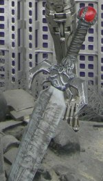 The one relic from the Conan show that still remains on public view in the park - the sword held by the endoskeleton at the exit of T2:3D. (June 2006)