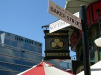 Sign outside Mulligans Irish Pub, Septemeber 2006