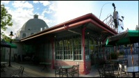 The distinctive Victoria Station dome tucked away behind Frank N Stein's restaurant, April 2006