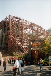 Jurassic Park main show building under construction, 1996 (photo courtesy of Simon Carroll)