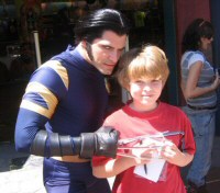 Erin's brother Liam meeting Wolverine, 2006. Photo courtesy of Erin Holness 