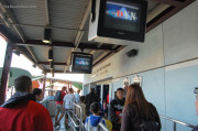 Queueing to enter the auditorium, April 2007