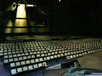 The Terminator 2:3D Auditorium with the working lights on (photo &copy; Universal Studios Hollywood)