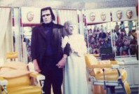 Frankenstein's Monster and Bride, August 1975 (photo by Perry Shields) - Click to enlarge and for full caption (left to right) Robert Zraick, Verne Langdon, Keith Crary and Mark Siegel