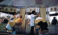'Hollywood make-up artists transform a couple from the audience into Frankenstein and his bride' (from Inside Universal Studios, 1975) - Click to enlarge 'Hollywood make-up artists transform a couple from the audience into Frankenstein and his bride' (from Inside Universal Studios, 1975)