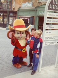Young Christian and friend (contributor to this site) with a Western-themed Fievel, approx 1995 - Click to enlarge Young Christian and friend (contributor to this site) with a Western-themed Fievel, approx 1995