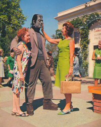 Frankenstein's monster outside the Glamour Pavilion (from Inside Universal Studios, 1968) - Click to enlarge Frankenstein's monster outside the Glamour Pavilion (from Inside Universal Studios, 1968)