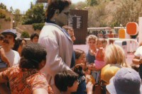 Frankenstein's Monster terrorising visitors getting on the tram in 1978 - photo by John Crystal - Click to enlarge Frankenstein's Monster terrorising visitors getting on the tram in 1978 - photo by John Crystal