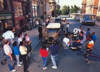 15 - Production on Brownstone Street (from Universal Studios Guide, 1990) - click to enlarge 15 - Production on Brownstone Street (from Universal Studios Guide, 1990)