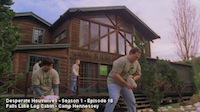 306 - The Log Cabin in a still from Desperate Housewives season 1 Episode 18, appearing as Camp Hennessey (still from DVD release) - click to enlarge 306 - The Log Cabin in a still from Desperate Housewives season 1 Episode 18, appearing as Camp Hennessey (still from DVD release)