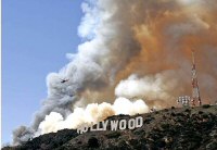 The ridge just behind the Hollywood sign was the main seat of the fire (from latimes.com, photo by Deposee) The ridge just behind the Hollywood sign was the main seat of the fire (from latimes.com, photo by Deposee)