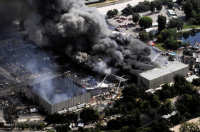 2008 Fire - smouldering remains of the King Kong soundstage in the foreground as the fire continues to rage in the video vaults - AP photo by Kevork Djansezian - from Chicago Tribune 2008 Fire - smouldering remains of the King Kong soundstage in the foreground as the fire continues to rage in the video vaults - AP photo by Kevork Djansezian - from Chicago Tribune