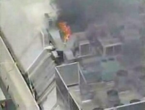 Backdraft Fire - 1992 (photo of roof plant on fire)