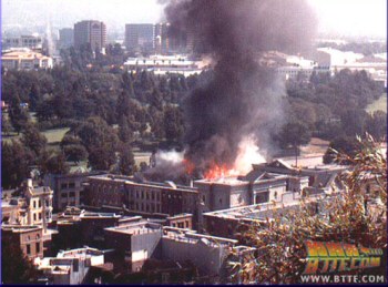 Photo of the 1997 fire at it's height. From www.bttf.com. Photo of the 1997 fire at it's height. From www.bttf.com.