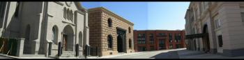 Panoramic photo of the east end of New York Street, as seen in 2006 Panoramic photo of the east end of New York Street, as seen in 2006