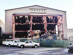 Stage 28 demolition, September 2014 (from @SaveStage28 on Twitter) - Click to enlarge Stage 28 demolition, September 2014 (from @SaveStage28 on Twitter)