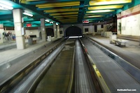 3 - The road in the attraction showing the two tracks that the tram drives on and the large drain on the right, 2010 (c) theStudioTour.com - click to enlarge 3 - The road in the attraction showing the two tracks that the tram drives on and the large drain on the right, 2010 (c) theStudioTour.com