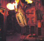 Kelly King's helicopter crashes in a ball of flame (from Universal Studios Guide, 1990)
