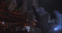 Backstage view of Kong showing the bridge tilt/slide mechanism and Kong's bottom half (still from The Wizard DVD)