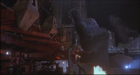 Backstage view of Kong showing the bridge tilt/slide mechanism and Kong's bottom half (still from The Wizard DVD)