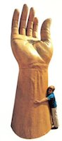 Giant hand prop from Land of the Giants (From Inside Universal Studios, 1978)
