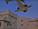 Airwolf flies over the Tower of London set