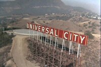 Possibly stock footage of the Universal City sign