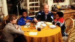Diff'rent Strokes - Dana Plato, Todd Bridges, Conrad Bain, Gary Coleman - 1981 (photo by Gene Trindl, from IMDB.com)