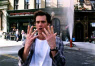 Bruce Almighty - 2 - Jim Carrey on New York Street (from IMDB.com)