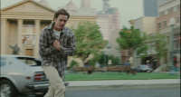Bruce Almighty - 8 - Bruce runs across a digitally extended Courthouse Square (still from DVD release)