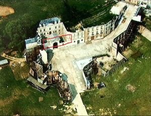 Inspector Clouseau at MGM Borehamwood - 10 - Aerial view of the Prison set (circled in red)
