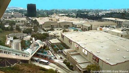 Early view of the lower section of the Starway, showing the tram loading station, and area before Jurassic Park (photo from www.seeing-stars.com)