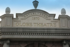 Detail of the front of the Globe Theatre (built in 1999!!)