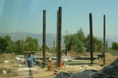 A few days later, steel uprights are in place, April 2006