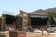 The tram entrance doors and surrounding walls under construction (May 2006)